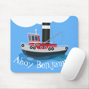 Mousepad Ilustração de desenho animado de embarcações d