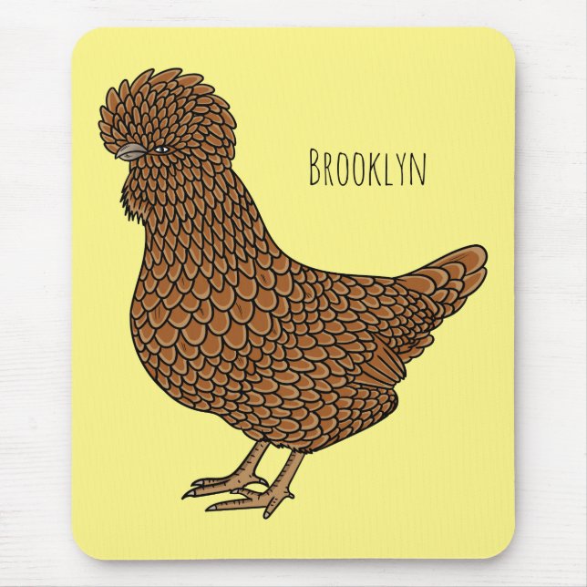 Mousepad Ilustração de desenho animado de frango polado Cha (Frente)