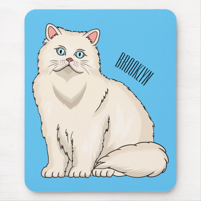 Mousepad Ilustração de desenho animado de gato persa (Frente)