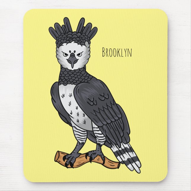 Mousepad Ilustração de desenho animado de Harpy eagle (Frente)