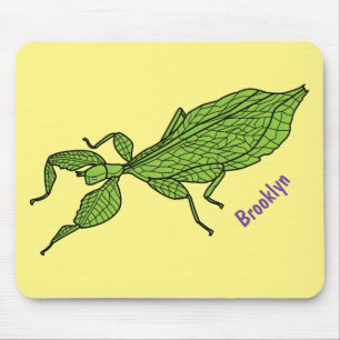 Mousepad Ilustração de desenho animado de insetos de folh