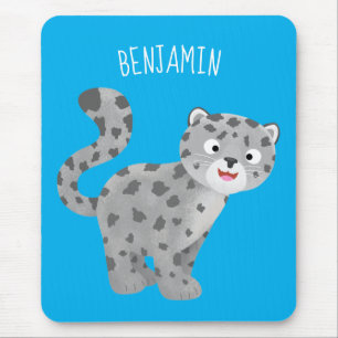 Mousepad Ilustração de desenho animado de leopardo-da-neve