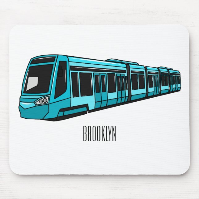 Mousepad Ilustração de desenho animado de locomotiva elétri (Frente)