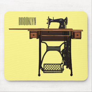 Mousepad Ilustração de desenho animado de máquina de costur