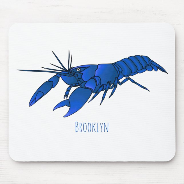 Mousepad Ilustração de desenho animado de marron azul (Frente)