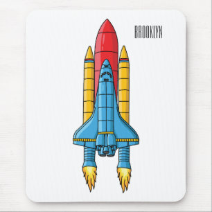 Mousepad Ilustração de desenho animado de navio-foguete