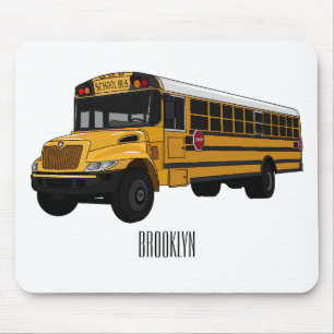 Mousepad Ilustração de desenho animado de ônibus escolar