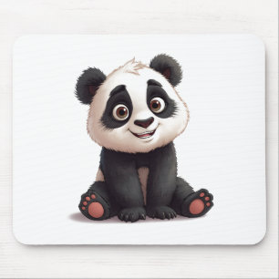 Mousepad Ilustração de Desenho Animado de Panda Sentado