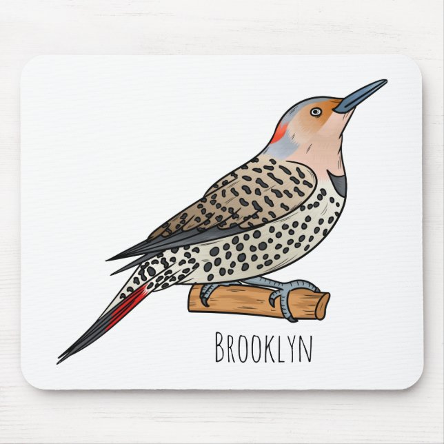 Mousepad ilustração de desenho animado de pássaro que tremu (Frente)