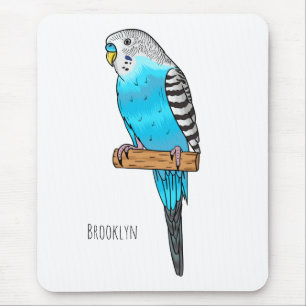 Mousepad Ilustração de desenho animado de pássaros azul