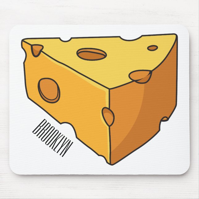Mousepad Ilustração de desenho animado de queijo (Frente)