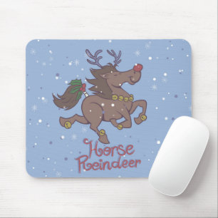 Mousepad Ilustração de desenho animado de renas de cavalo