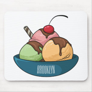 Mousepad ilustração de desenho animado de sorvete