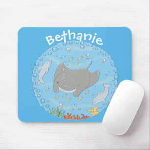 Mousepad Ilustração de desenho animado de tira-manta e bo