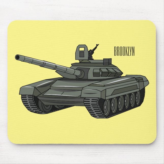 Mousepad Ilustração de desenho animado do Tanque (Frente)