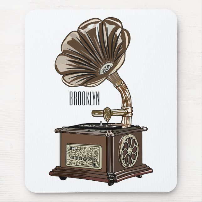 Mousepad Ilustração de desenho animado girável (Frente)