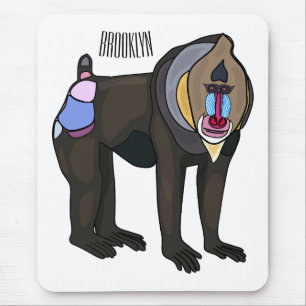 Mousepad Ilustração de desenho animado Mandrill