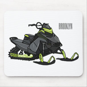 Mousepad Ilustração de desenho animado Snowmobile