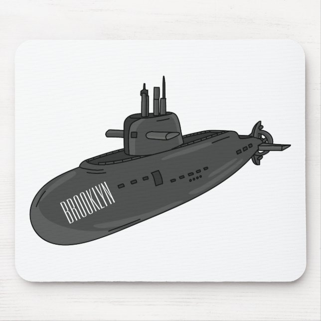 Mousepad Ilustração de desenho animado submarino (Frente)
