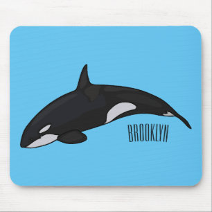 Mousepad Ilustração de desenho da baleia assassina