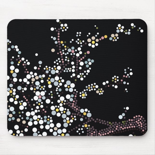 Mousepad Ilustração de Desenho de Arte com Pontos de Flor d (Frente)