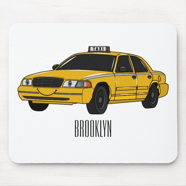 Mousepad Ilustração de desenho de táxi (Frente)