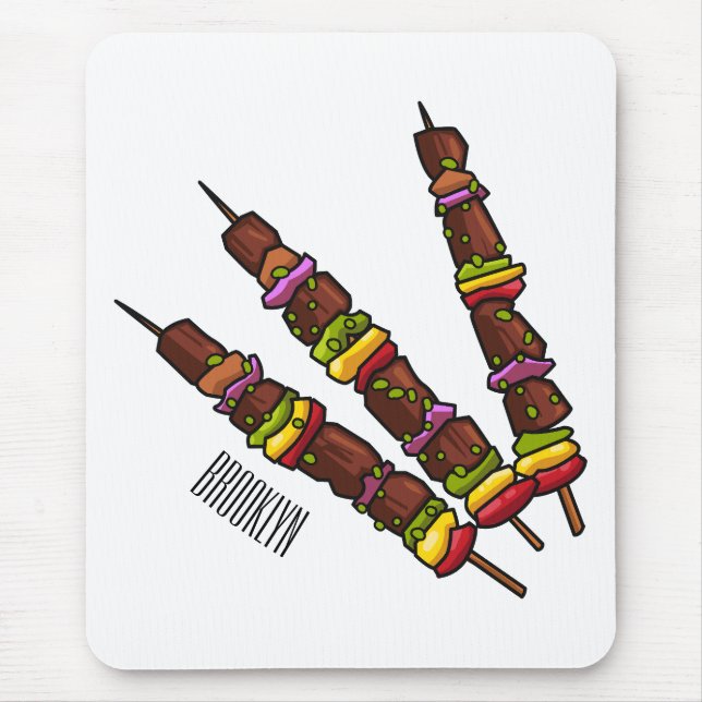 Mousepad Ilustração de desenho do Kebab ou kabob (Frente)