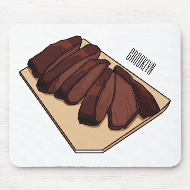 Mousepad Ilustração de desenho do peito de carne (Frente)