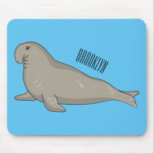 Mousepad Ilustração de desenho do selo elefante