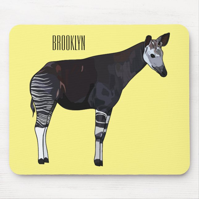 Mousepad Ilustração de desenho em Okapi (Frente)