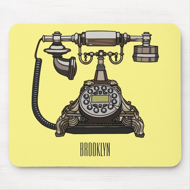 Mousepad Ilustração de desenho telefônico (Frente)