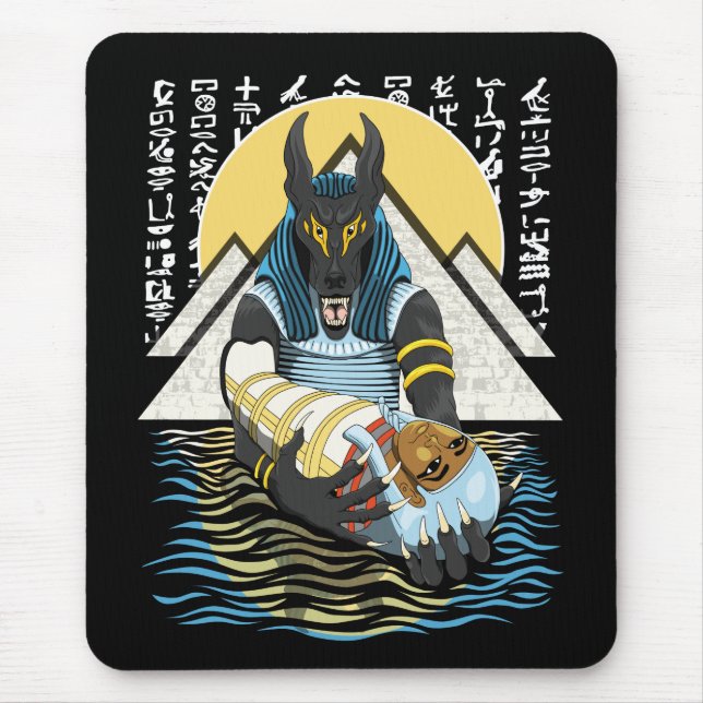 Mousepad Ilustração de Deus Egípcio Anubis (Frente)