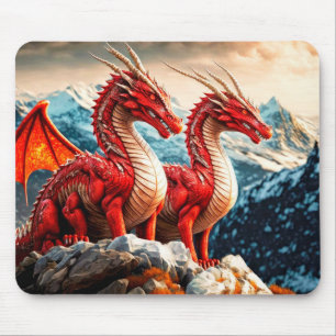 Mousepad Ilustração de Dragões Perfeitos