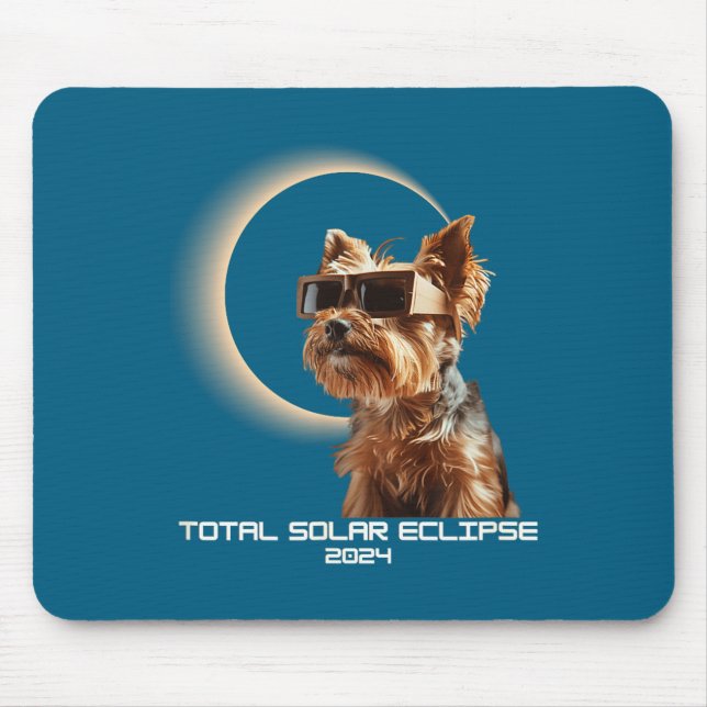 Mousepad Ilustração de Eclipse Solar Total Yorkshire Terrie (Frente)