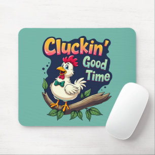 Mousepad Ilustração de Galinha Engraçada de Bom Tempo