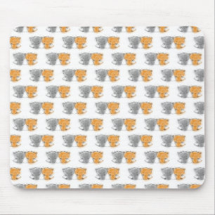 Mousepad Ilustração de Gatinhos Fofos e Felpudos Arte de Ga