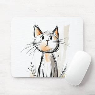 Mousepad Ilustração de Gato Bonito