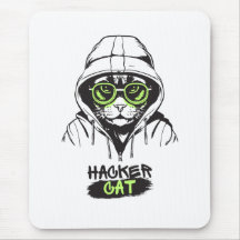 Ilustração de Gato Hacker Fofo – Presente de Ciber