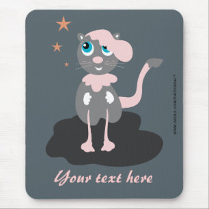 Mousepad Ilustração de Gato Infantil Fofa de Kitty de Desen