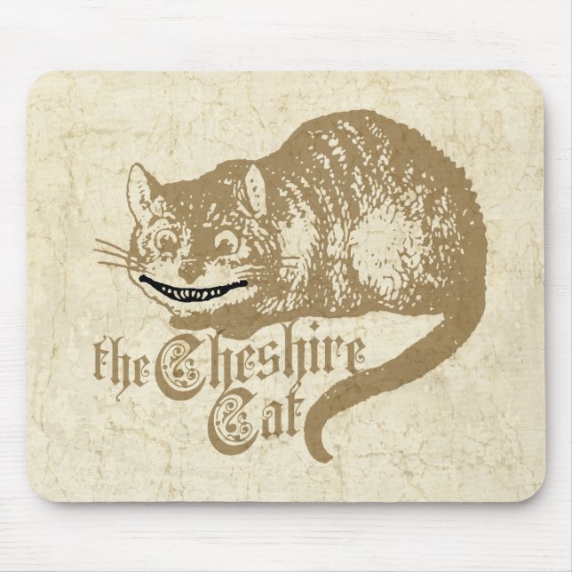 Mousepad Ilustração de Gato Vintage Cheshire (Frente)