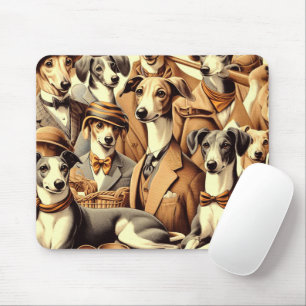 Mousepad Ilustração de Greyhound Italiano Vintage