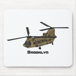 Mousepad Ilustração de helicóptero militar Chinook