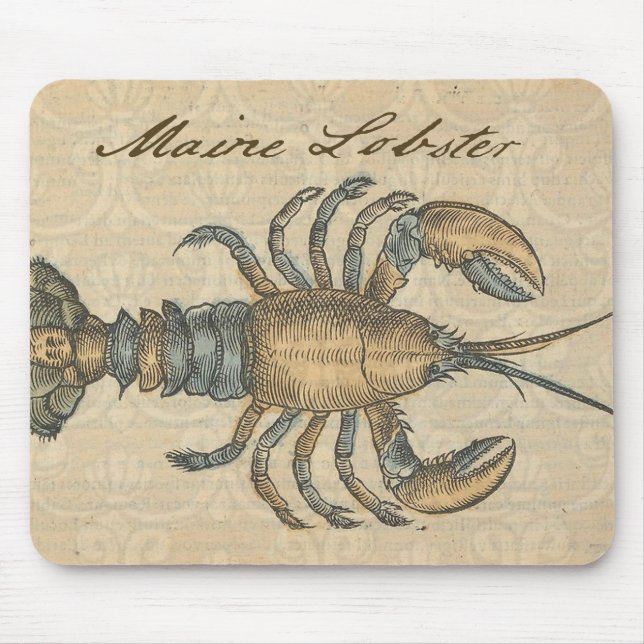Mousepad Ilustração de Lagosta Madeira Antica (Frente)