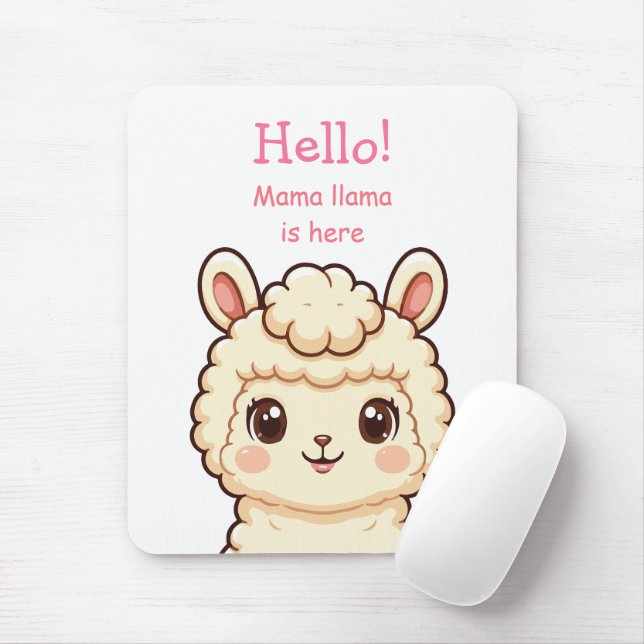 Mousepad Ilustração de lhama fofa design (Com mouse)