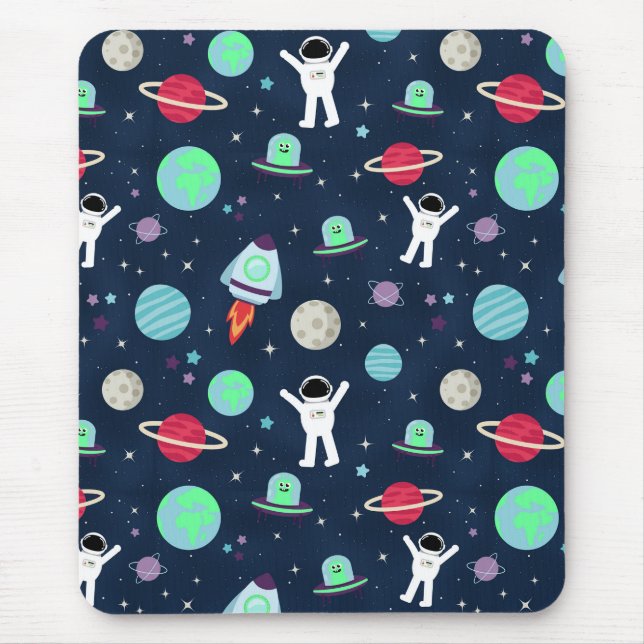 Mousepad ilustração de padrão espacial (Frente)