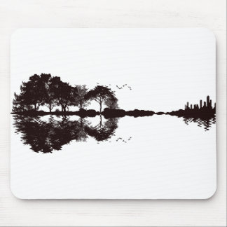 Mousepad Ilustração de Paisagem de Guitarra
