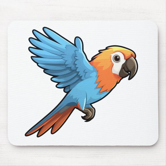 Mousepad Ilustração de papagaio de desenho animado (Frente)