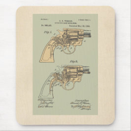 Mousepad Ilustração de Patente de Revolver Vintage