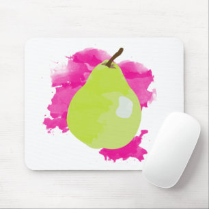 Mousepad Ilustração de Pear com Abertura de Cor de Água Ros