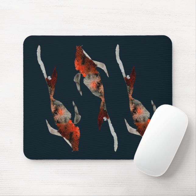 Mousepad Ilustração de peixe koi em aquarela (Com mouse)